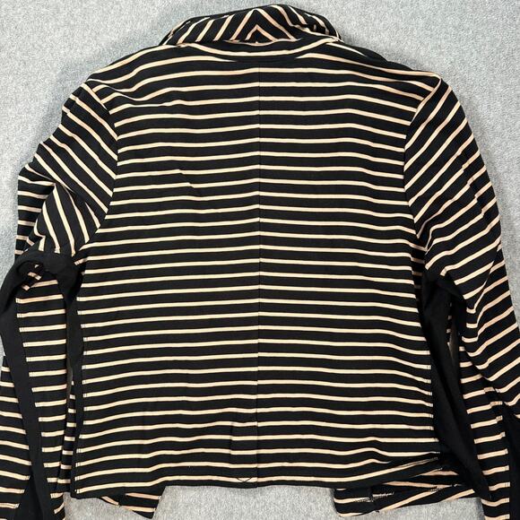 Zenergy By Chicos Open Front Jacket Black/Tan Stripe Women's Size 3/ X-Large - Picture 9 of 9